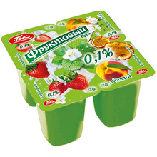 Йогурт Клубника/персик-маракуйя, 0,1%, сет ( 4 шт. )