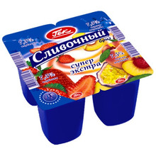 Йогурт Клубника/ персик-маракуйя, 7,5%, сет ( 4 шт. )